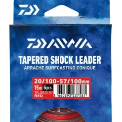 Bas De Ligne Daiwa Arrache Surf Taper Leader - Rouge - Par 5