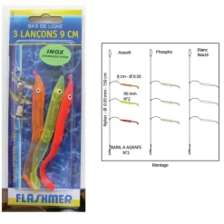 Bas De Ligne Flashmer 3 Lancons 9Cm