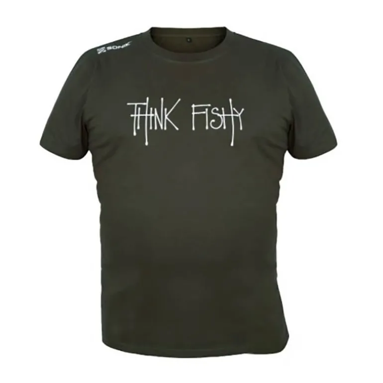 Tee Shirt Manches Courtes Homme Sonik By Think Fishy Art - Kaki