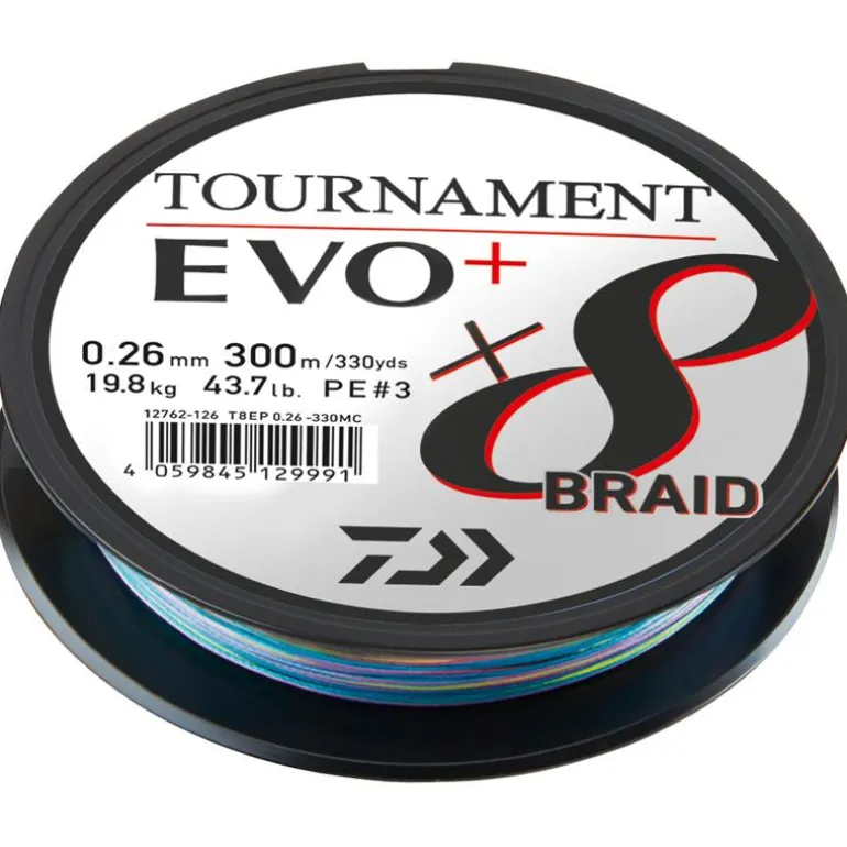 Tresse Daiwa Tournament 8 Braid Evo+ - Multicolore - 300M