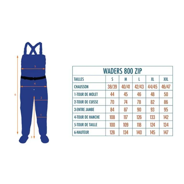 Waders Stocking Respirant Devaux 800 Zip